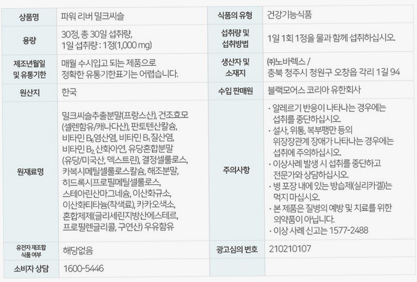 [코스트코] 블랙모어스 밀크씨슬 간건강 영양제 실리마린 비타민B 30정, 3개